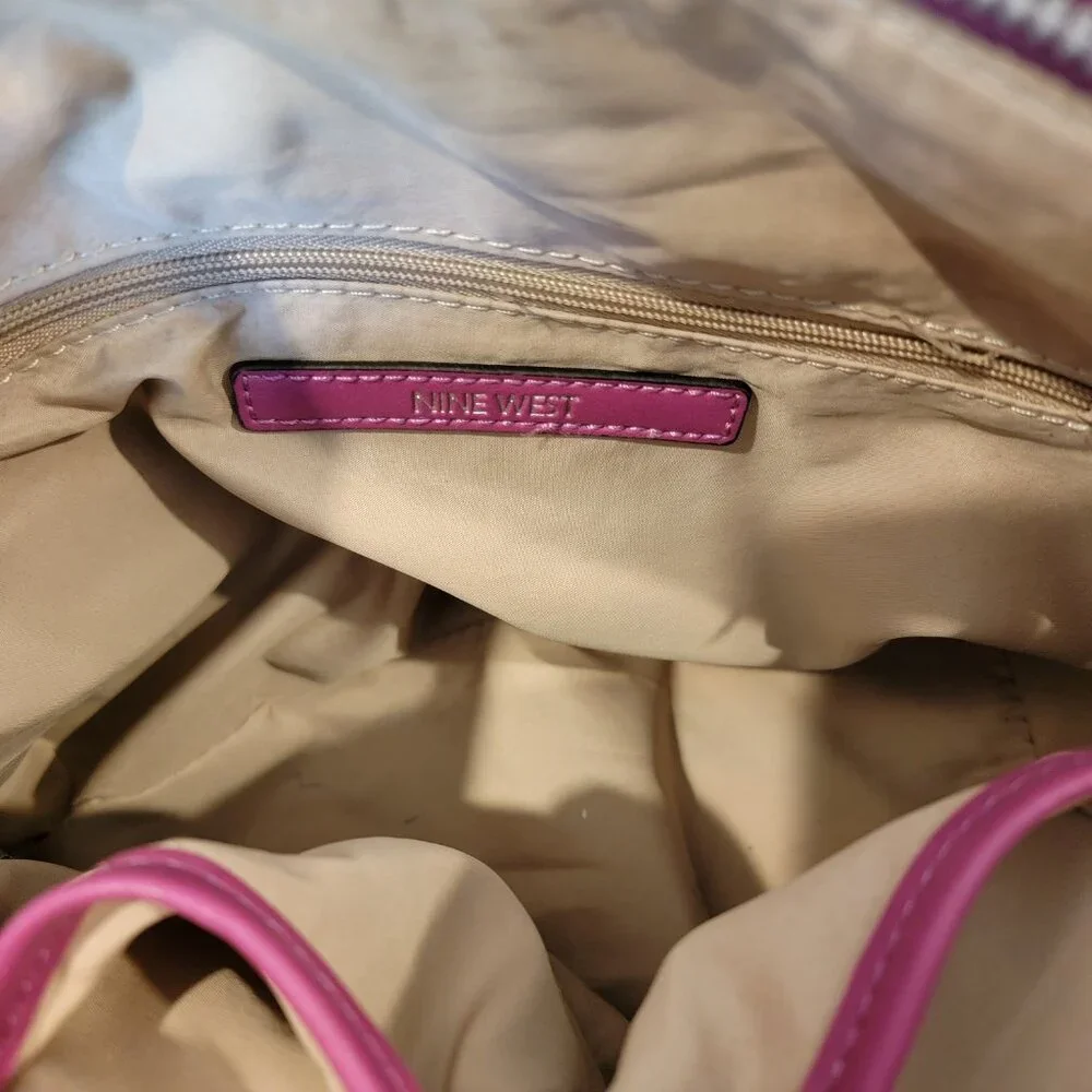 Nine West Pink Structured Satchel with Crossbody Strap